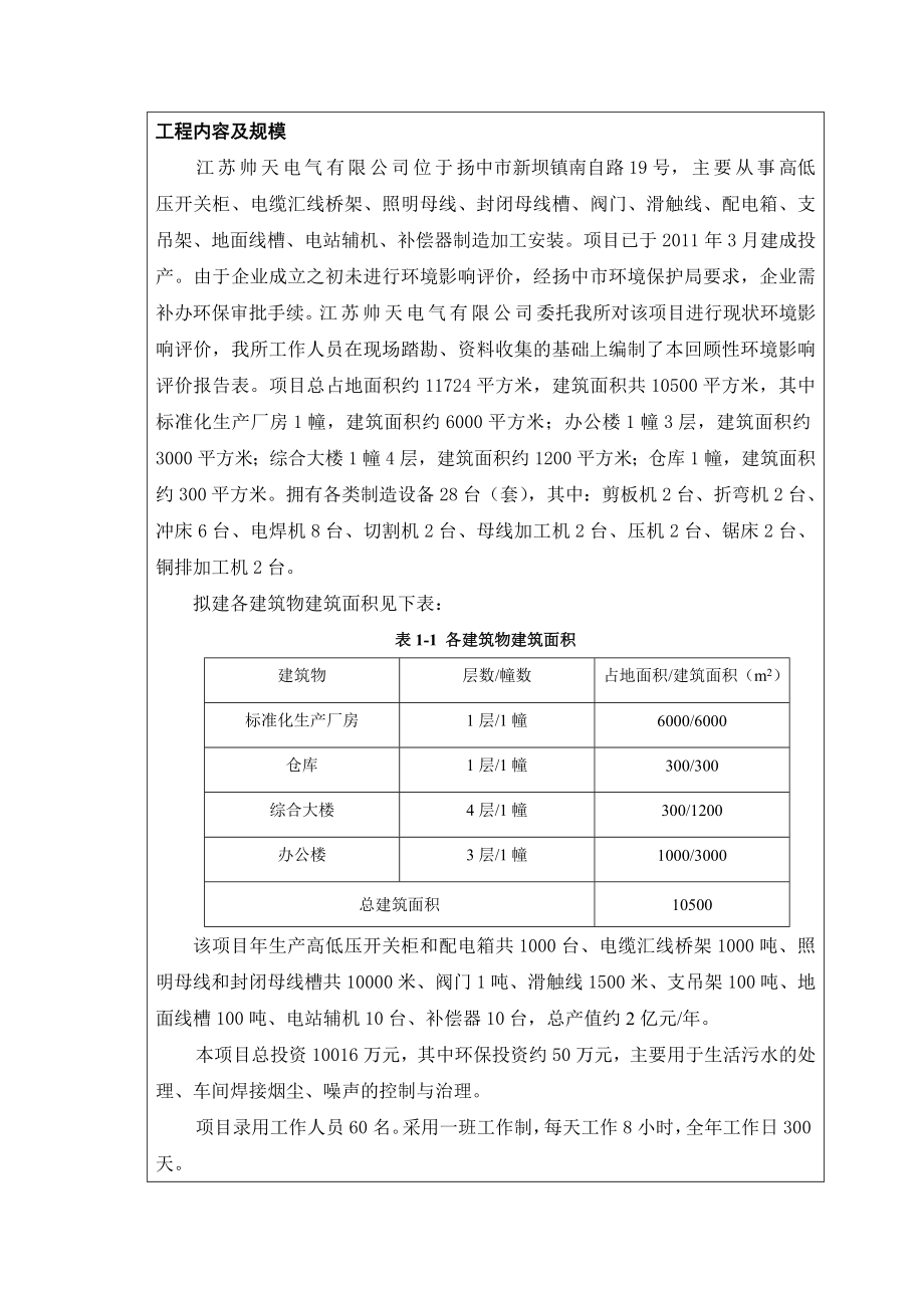 环境影响评价报告全本公示简介：高低压开关柜、电缆汇线桥架、照明母线、封闭母线槽、阀门、滑触线、配电箱、支吊架、地面线槽、电站辅机、补偿器制造加工安装项目9314.doc_第2页