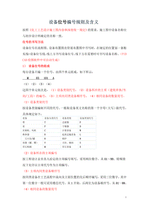 设备位号编号规则及含义及管道代号.doc