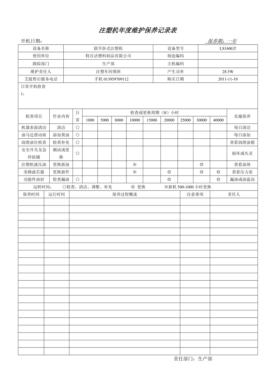 螺杆空压机定期巡检维护记录表.doc_第2页