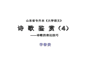 山东省专升本大学语文诗歌阅读鉴赏诗歌表达技巧课件.ppt