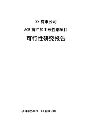 ACR抗冲加工改性剂可行性研究报告.doc