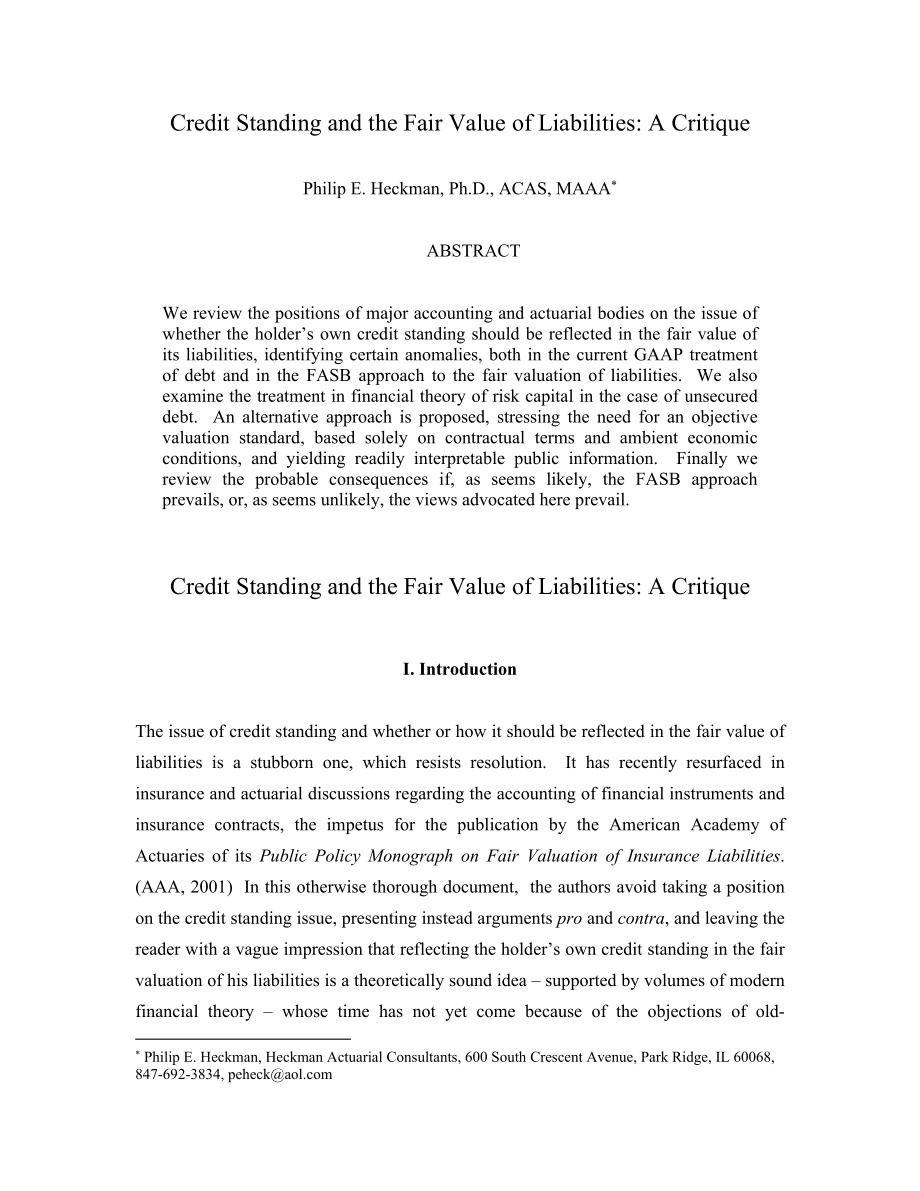 Credit standing and the fair value of liabilities a critique.doc_第2页