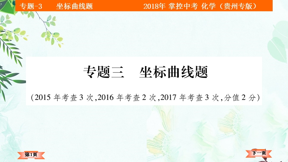 中考化学(贵州)总复习ppt课件：专题-3-----坐标曲线题.pptx_第1页