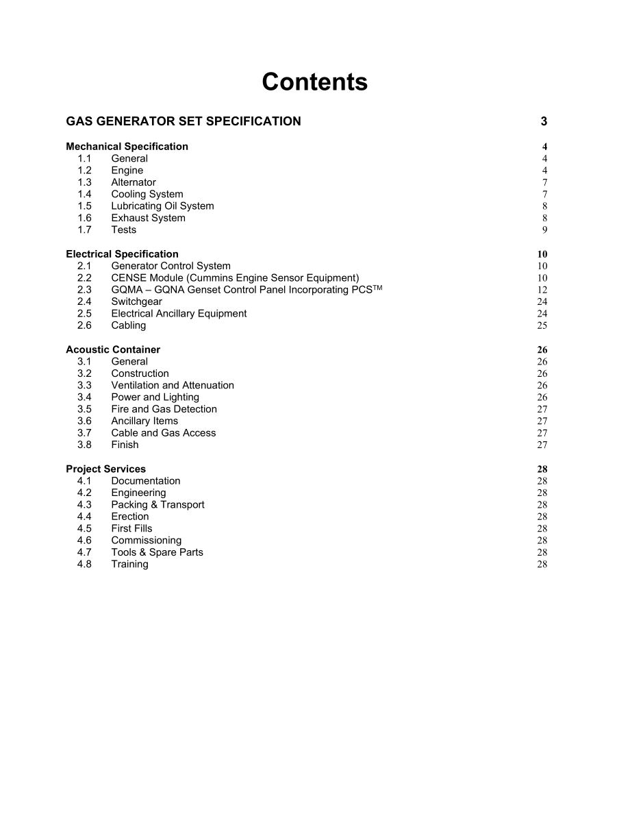 Gas Generator Set SpecificationPower Plants Online.doc_第2页