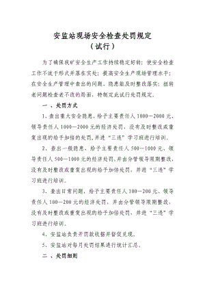 安监站现场安全检查处罚规定(正文).doc