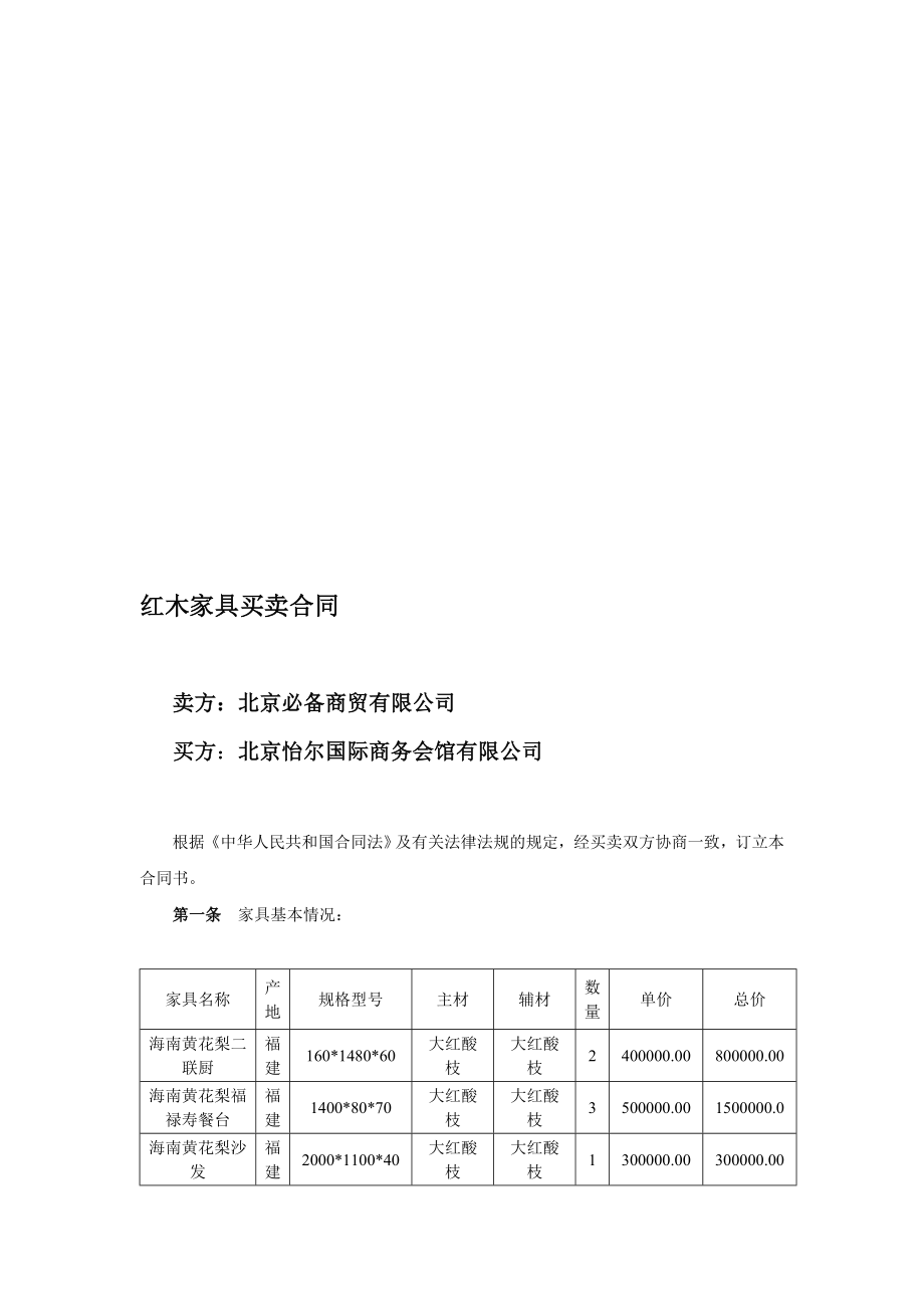 [精华]红木家具生意合同.doc_第1页