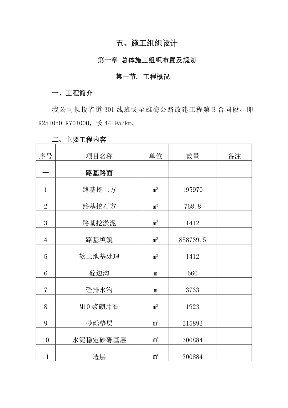 西藏省道301线班戈至雄梅公路改建工程施工组织设计.doc_第1页