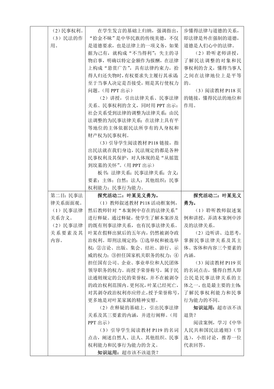 【精品文献】第十一课第一框 领会民法精神 教学设计.doc_第3页