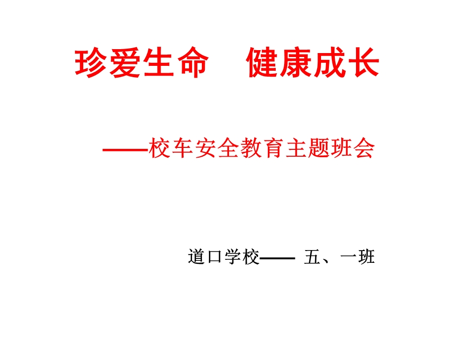 《珍爱生命健康成长》主题班会课件.ppt_第1页