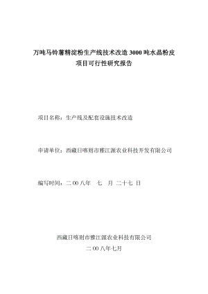 3000吨水晶粉皮可行性研究报告.doc