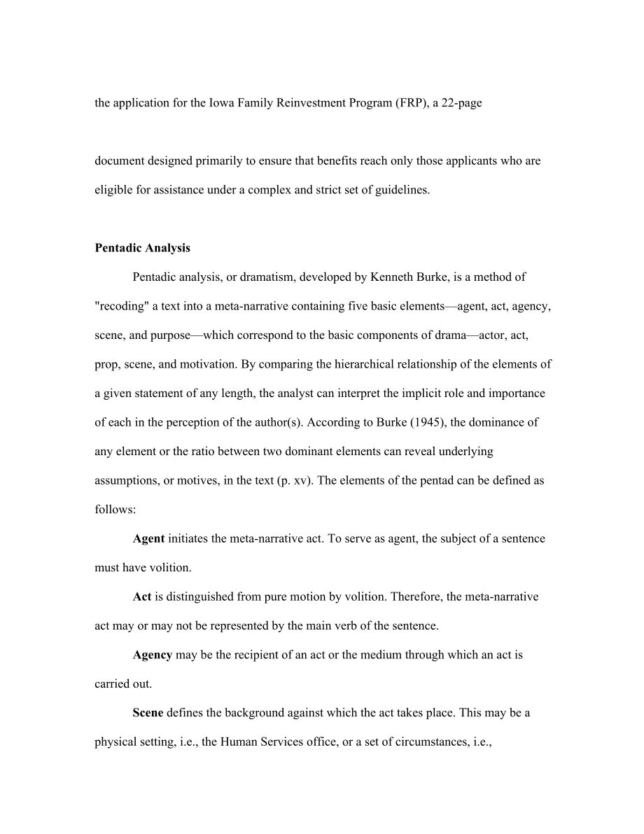 Ceremonial Metanarrative in the Application for Aid to Families with Dependent Children—A Pentadic Analysis.doc_第3页