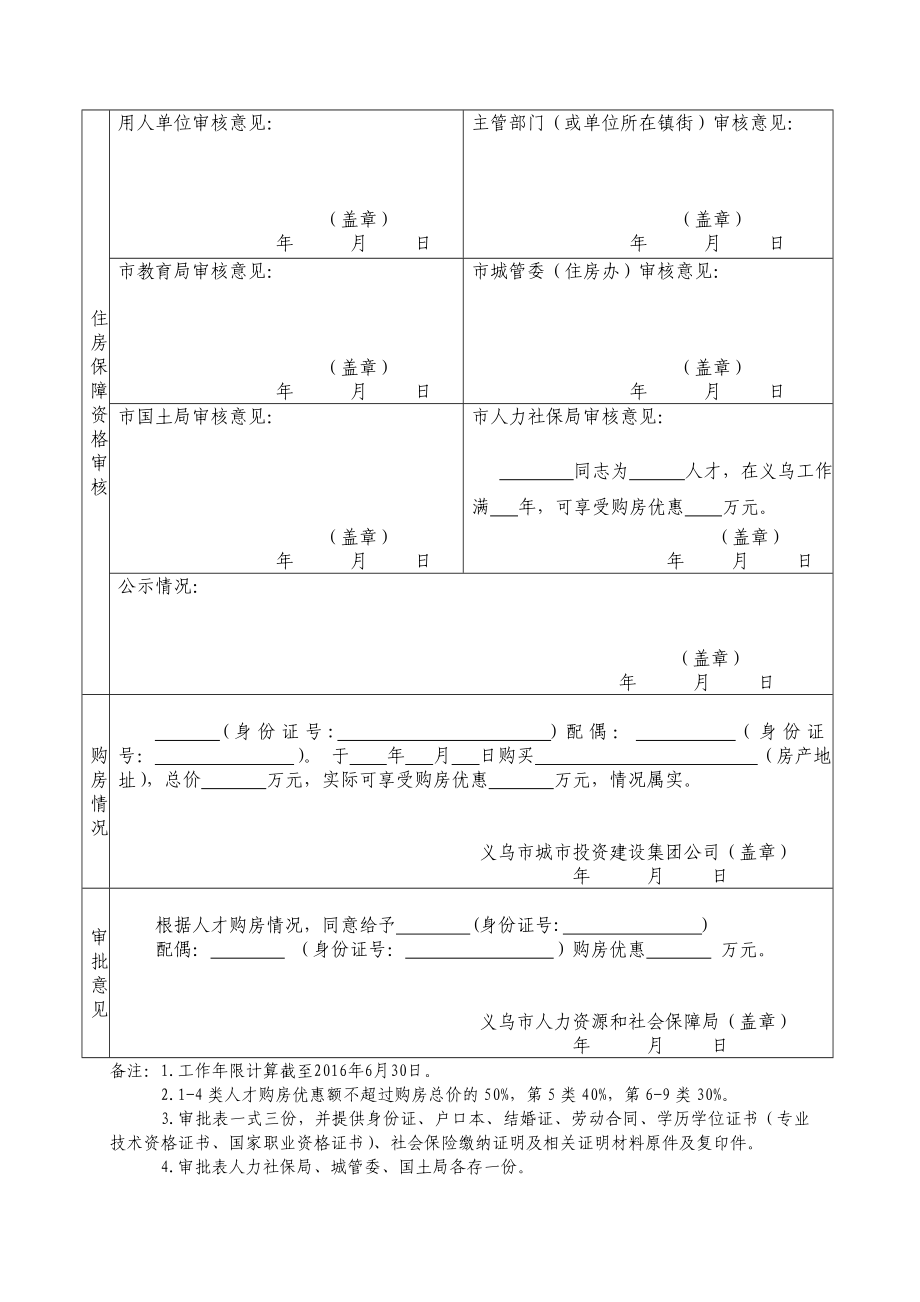 义乌市人才住房保障审批表（ⅰ） .doc_第2页