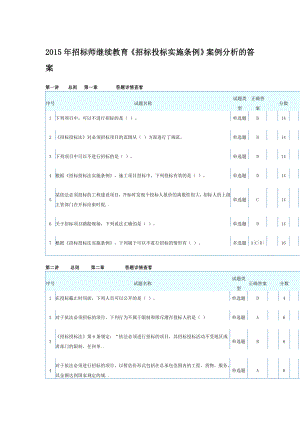 招标师继续教育《招标投标法实施条例》案例分析答案.doc