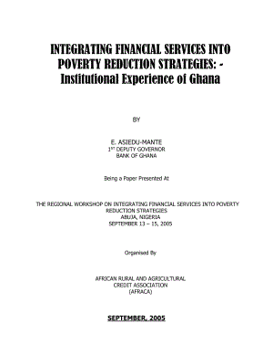 INTEGRATING FINANCIAL SERVICES INTO POVERTY REDUCTION STRATEGIES Institutional Experience of Ghana.doc