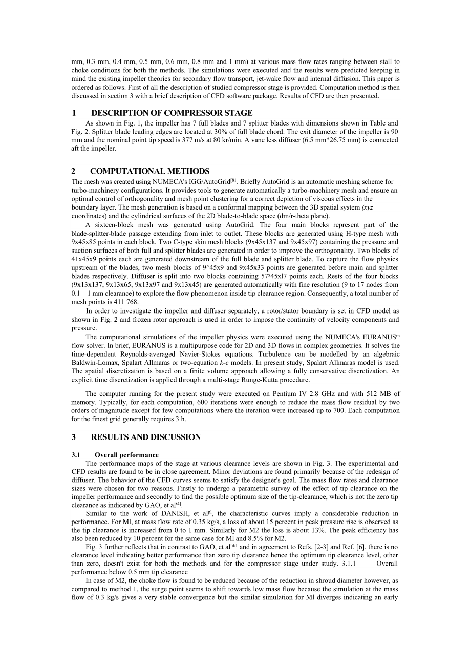 COMPARISON OF TWO METHODS TO INCREASE TIP CLEARANCE AND ITS EFFECT ON PERFORMANCE OF TURBOCHARGER CENTRIFUGAL COMPRESSOR STAGE.doc_第2页