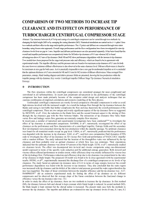 COMPARISON OF TWO METHODS TO INCREASE TIP CLEARANCE AND ITS EFFECT ON PERFORMANCE OF TURBOCHARGER CENTRIFUGAL COMPRESSOR STAGE.doc