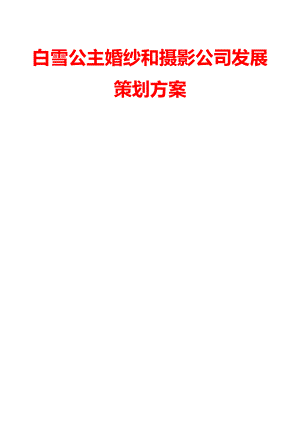 白雪公主婚纱和摄影公司发展策划方案.doc