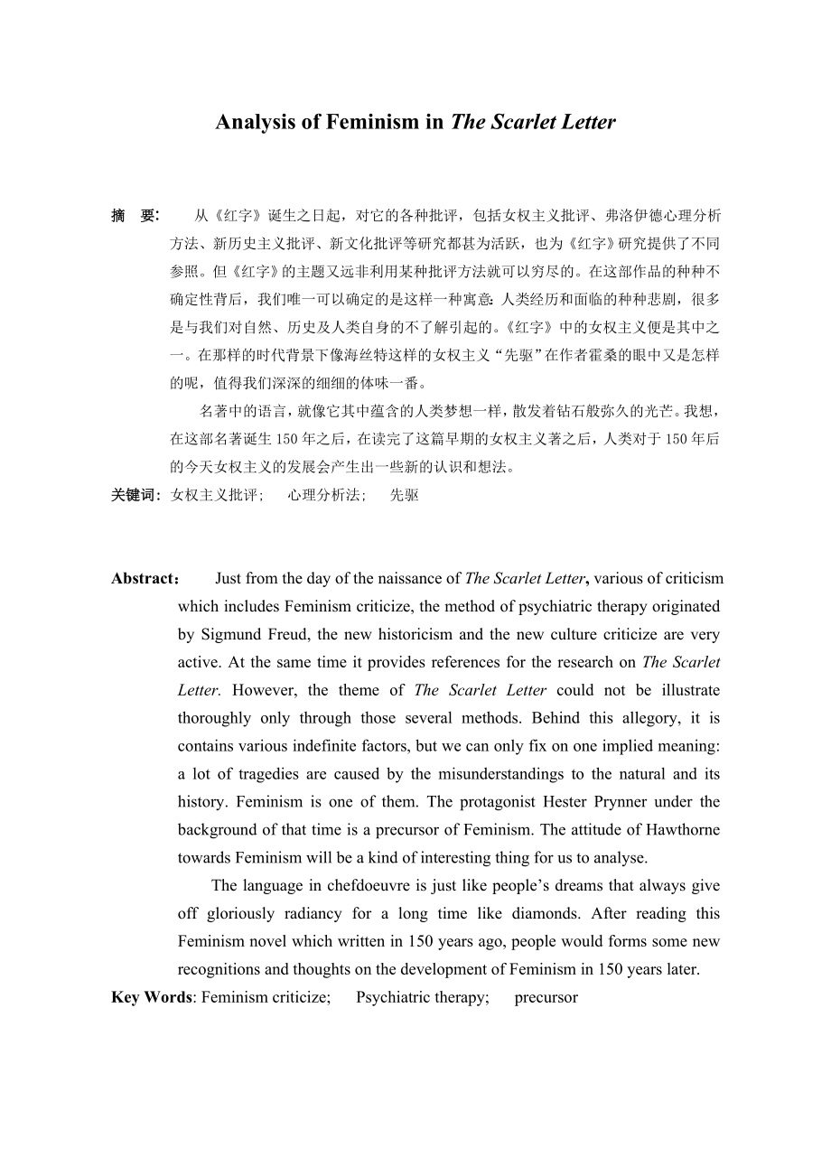 Analysis of Feminism in The Scarlet Letter.doc_第3页