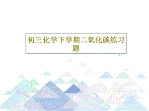 初三化学下学期二氧化碳练习题课件.ppt