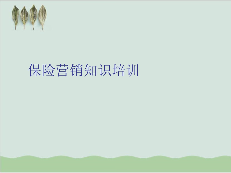 保险营销知识培训课件.ppt_第1页