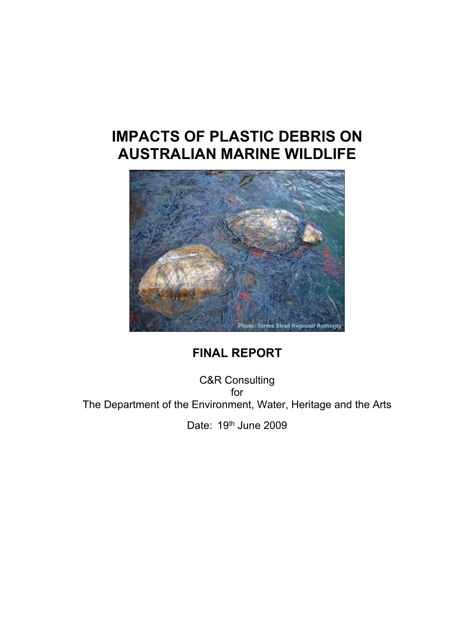 Impacts of plastic debris on Australian marine wildlife.doc_第1页