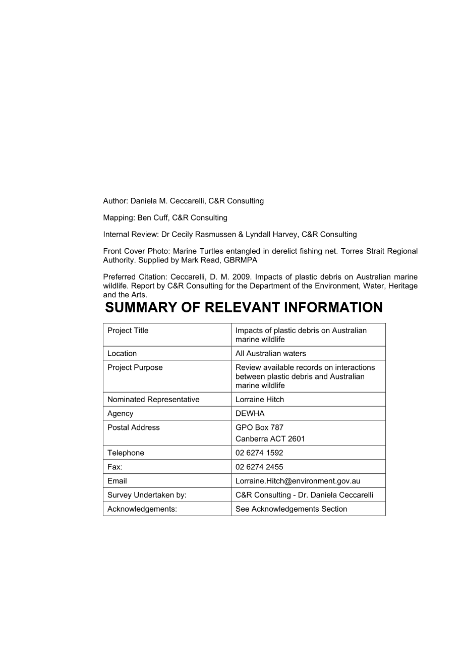 Impacts of plastic debris on Australian marine wildlife.doc_第3页