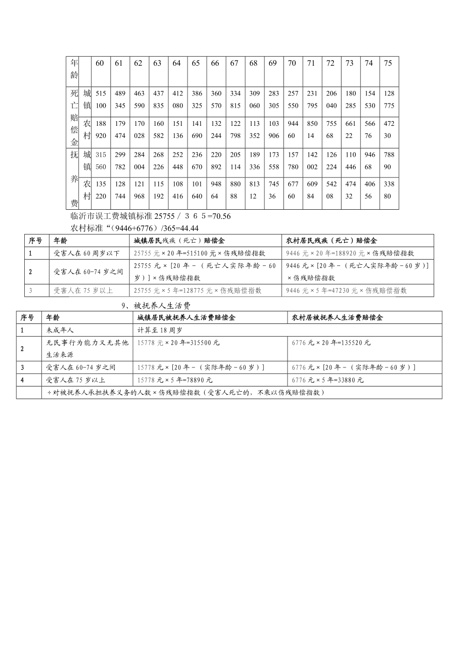 山东省道路交通事故及一般人身伤害赔偿标准.doc_第3页