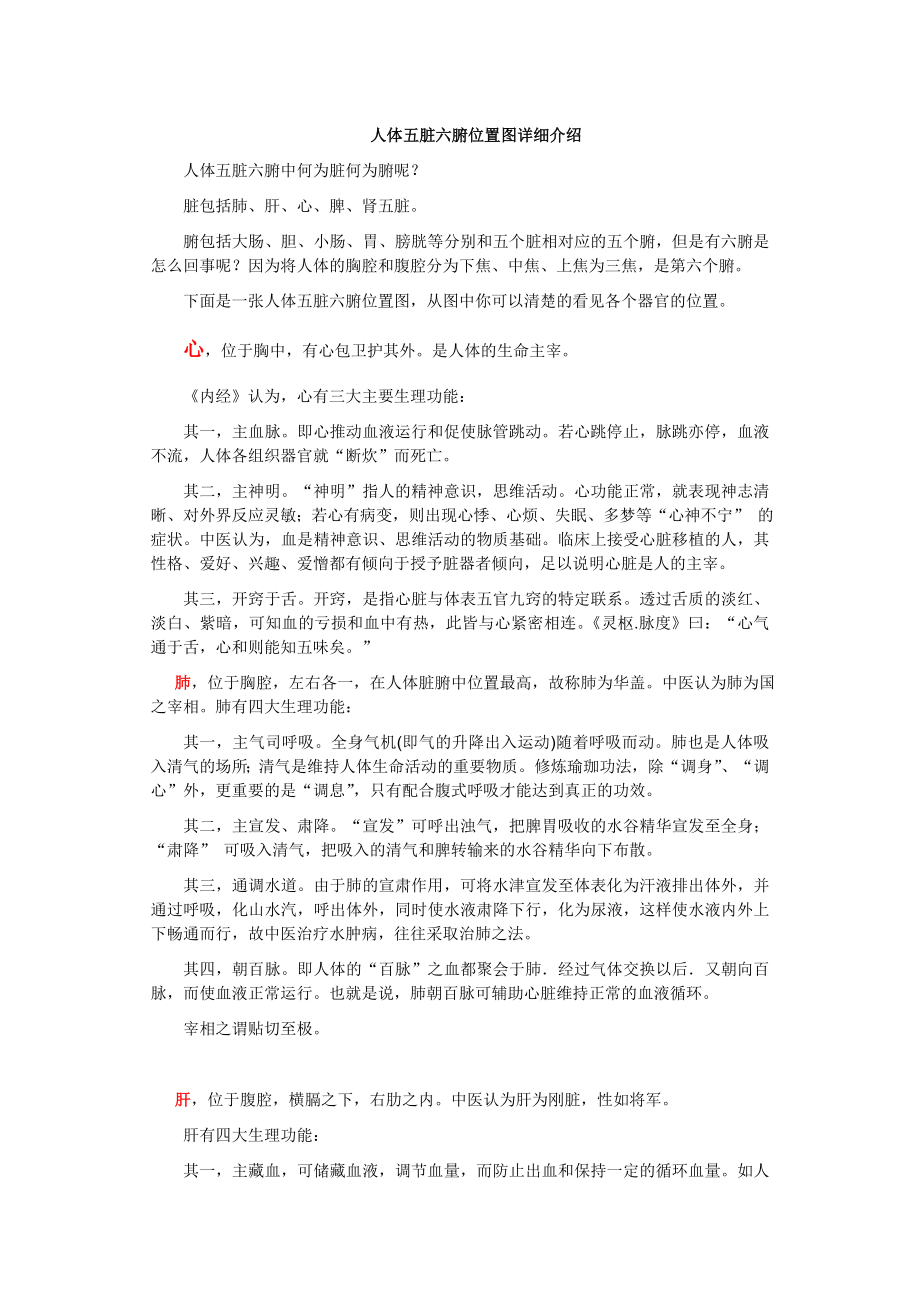 人体五脏六腑位置图详细介绍.doc_第1页