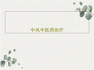 中风中医药治疗课件.ppt