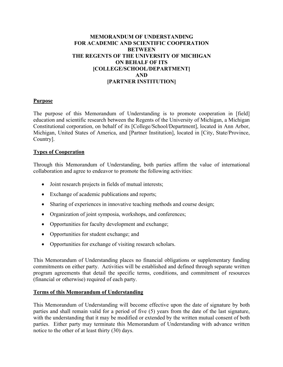 MEMORANDUM OF UNDERSTANDING FOR ACADEMIC AND SCIENTIFICofOFforand.doc_第1页