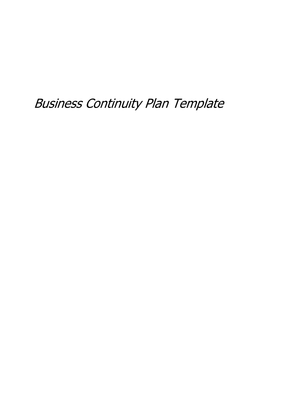 Business Continuity Plan TplateQueensland Government.doc_第1页