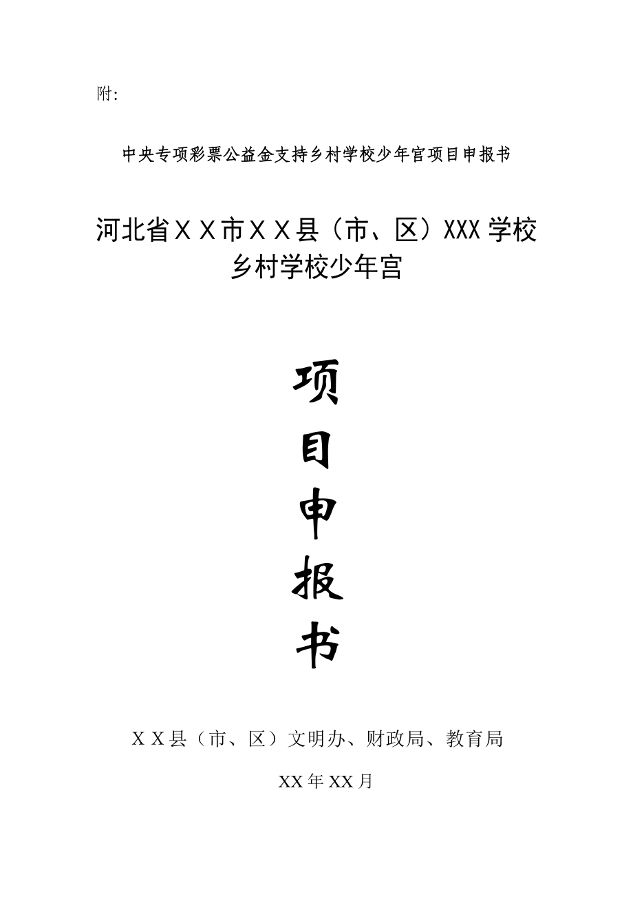 中央专项彩票公益金支持乡村学校少宫项目申报书.doc_第1页