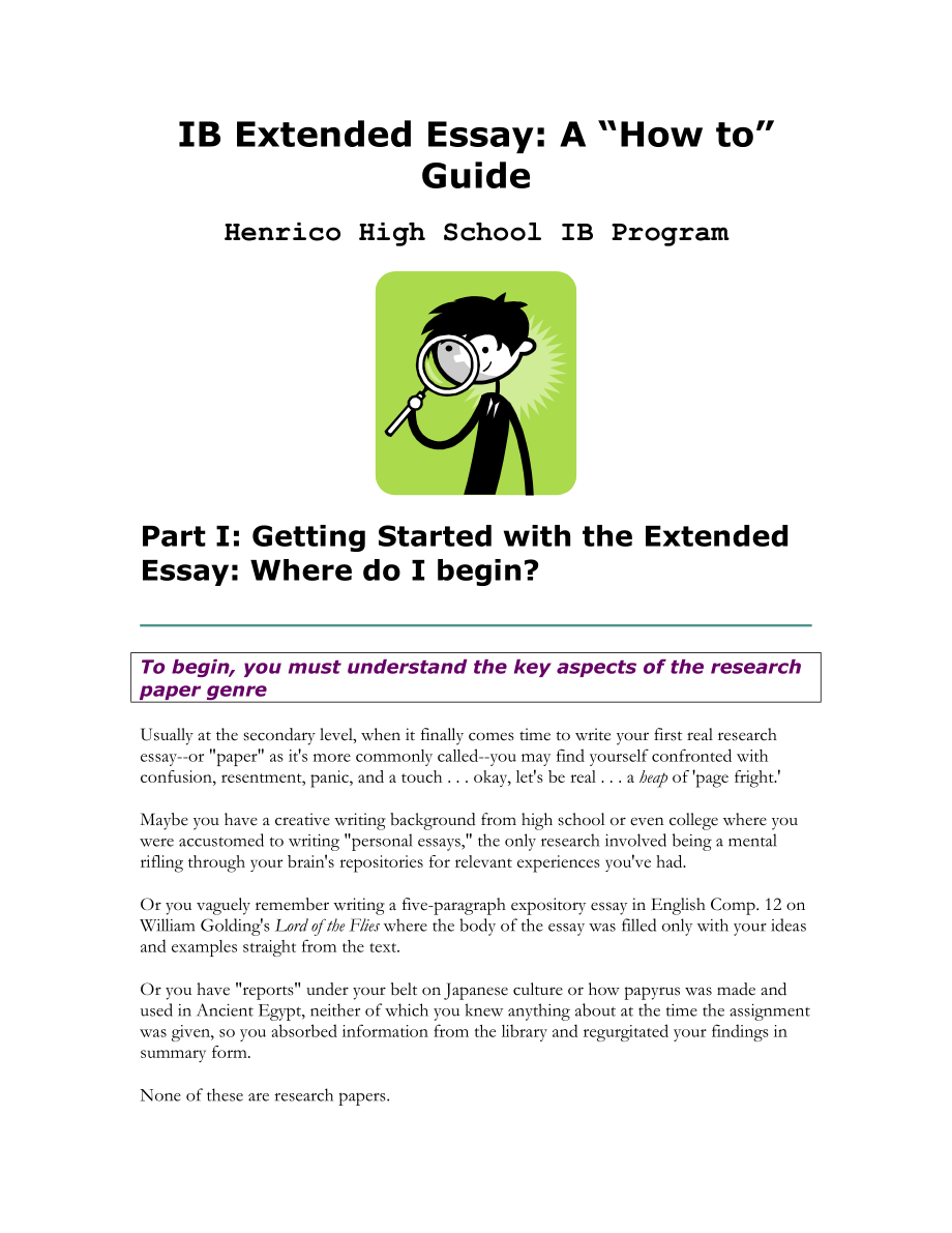 IB EXTENDED ESSAY A “HOW TO” GUIDE.doc_第1页
