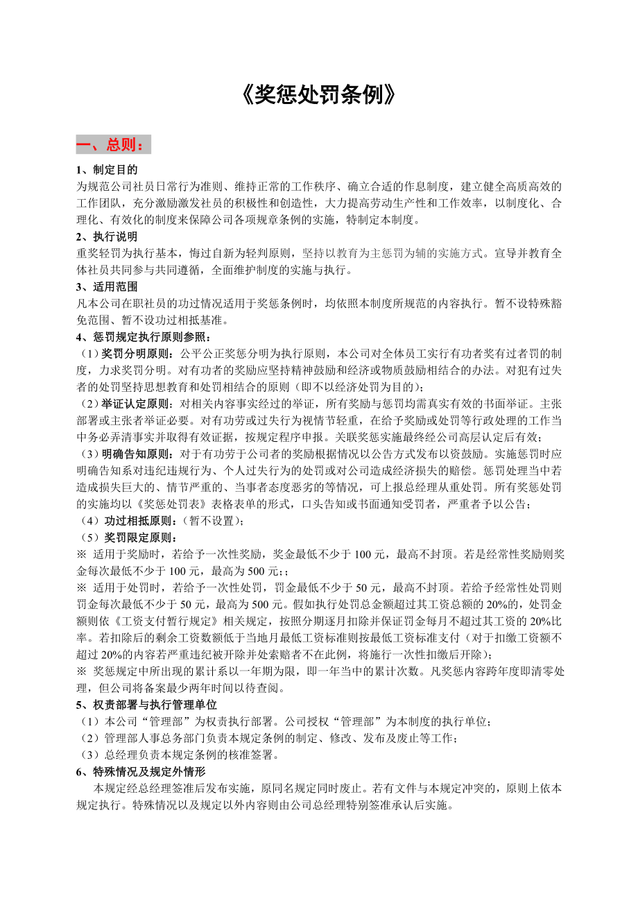 公司奖惩处罚条例.doc_第1页