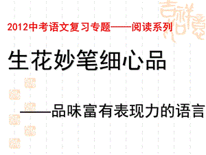 《品味富有表现力的语言》课件.ppt