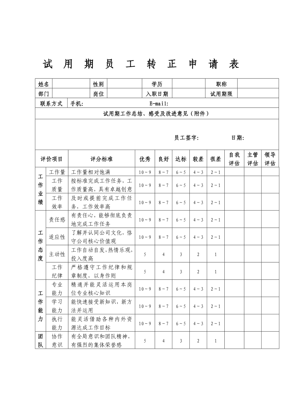 试用期员工转正请求表[教学].doc_第1页