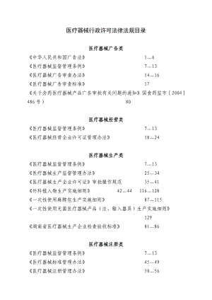 医疗器械行政许可法律法规目录.doc