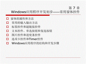 Windows应用程序开发初步常用窗体控件课件.ppt