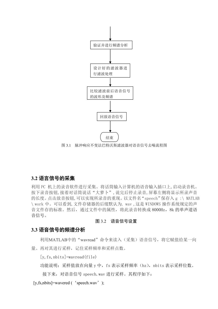 3927.语音信号滤波去噪——使用脉冲响应不变法设计的巴特沃斯滤波器 dsp课程设计报告正文.doc_第3页