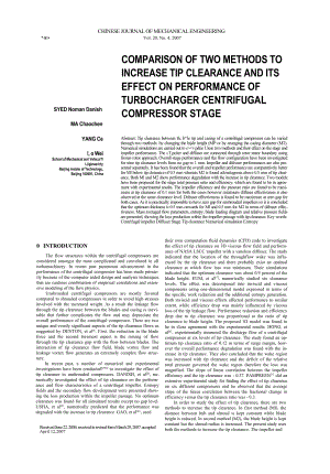 COMPARISON OF TWO METHODS TO INCREASE TIP CLEARANCE AND ITS EFFECT ON PERFORMANCE OF TURBOCHARGER CENTRIFUGAL COMPRESSOR STAGE .doc