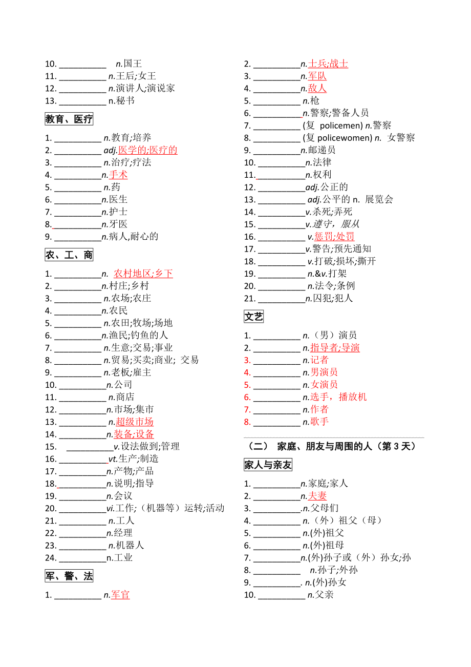 中考英语话题词汇分类28天速记表检测一.doc_第2页