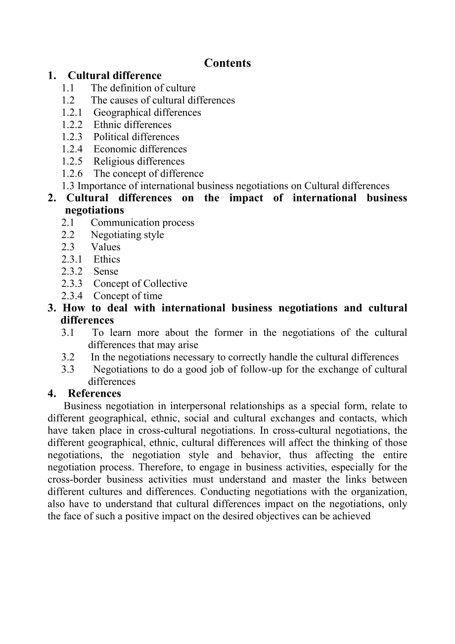 Implication of Cultural Differences on International Business Negotiations文化差异对国际商务谈判的影响.doc_第2页