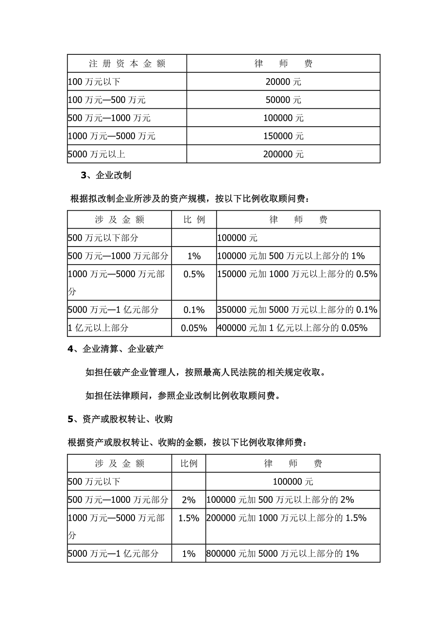 北京律师代理非诉讼法律事务收费标准.doc_第2页