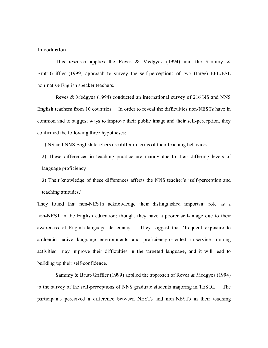 Nonnative English Speaking Teacher’s Selfperceptions.doc_第2页