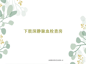 下肢深静脉血栓查房课件.ppt