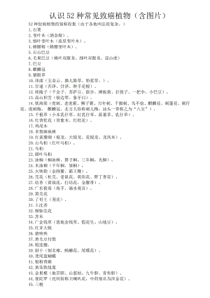 认识52种常见致癌植物(含图片).doc