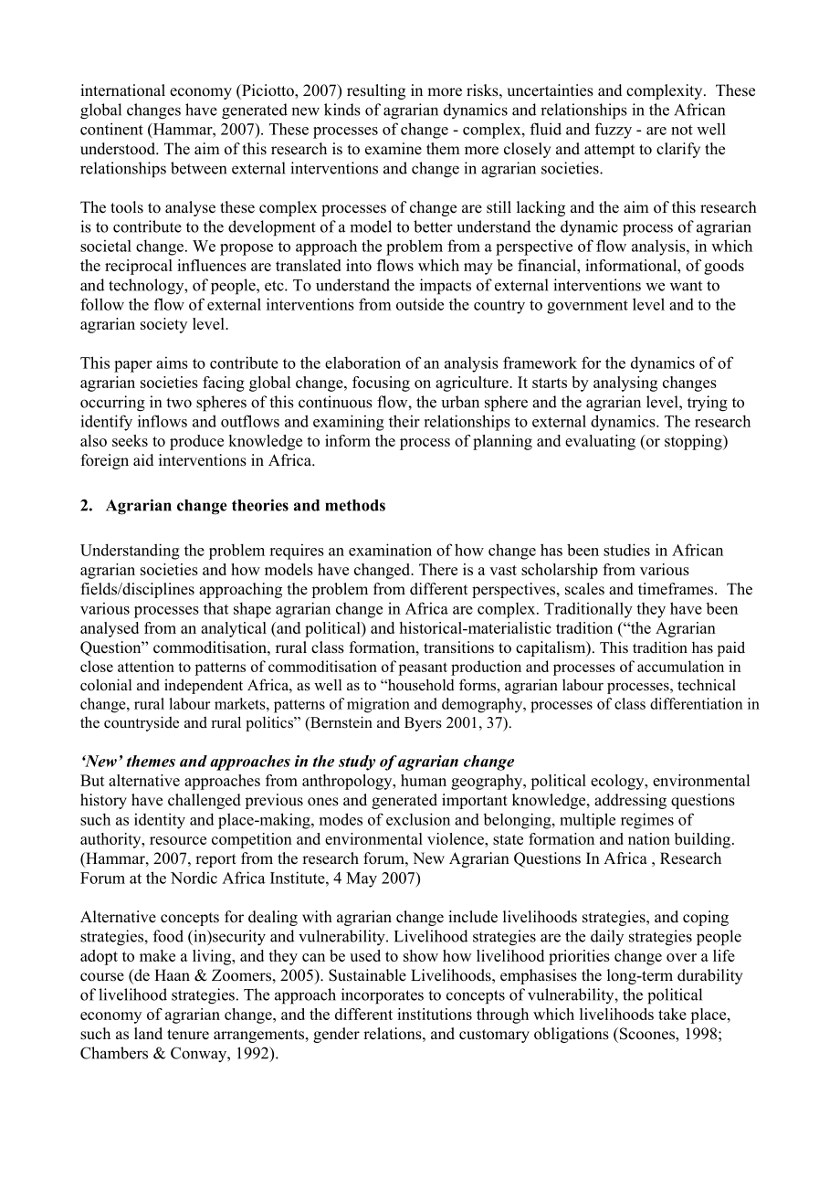 and collapse African Societies facing hunger, violence and migration External interventions and the dynamics of change in agrarian societies in Africa.doc_第2页