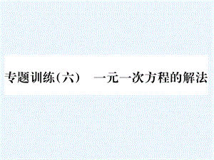 人教版七年级上册数学专题训练ppt课件第三章一元一次方程的解法.ppt