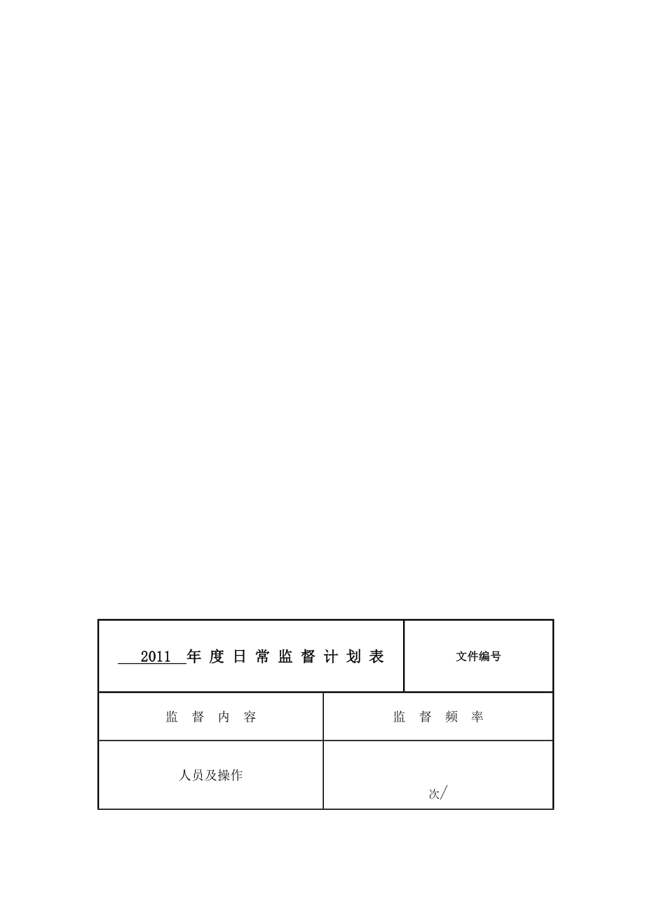 度 日 常 监 督 计 划 表[宝典].doc_第1页