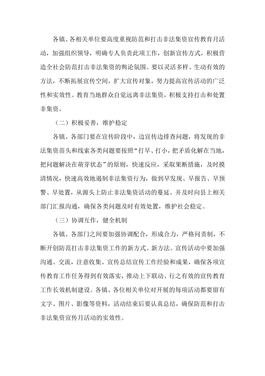 防范和打击非法集资宣传教育月活动实施方案.doc_第3页